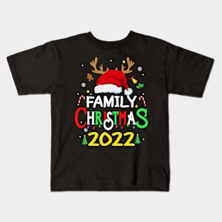 Family Christmas 2022 Matching Shirts Funny Santa Elf Squad Xmas Kids T-Shirt